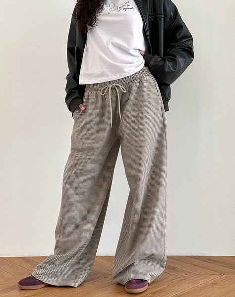 Image of Sasari Oversized Trouser in Check Grey