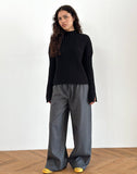 Image of Sasari Oversize Trouser in Check Navy