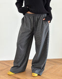 Image of Sasari Oversize Trouser in Check Navy