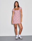 Image of Sashia Mini Dress in Floral Blush Red