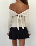 Image of Saskia Bardot Bow Back Top in Ivory