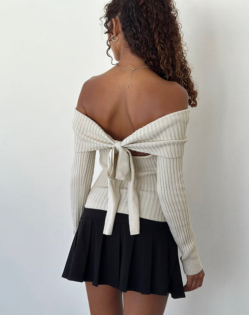 Image of Saskia Bardot Bow Back Top in Ivory