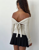 Image of Saskia Bardot Bow Back Top in Ivory