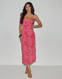 Image of Sastra Midi Dress in Retro Paisley Pink