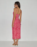 Image of Sastra Midi Dress in Retro Paisley Pink