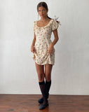 Image of Sasyana Mini Dress in Flower Chain Cream