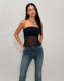 Image of Saturi Mesh Longline Bandeau Top in Black