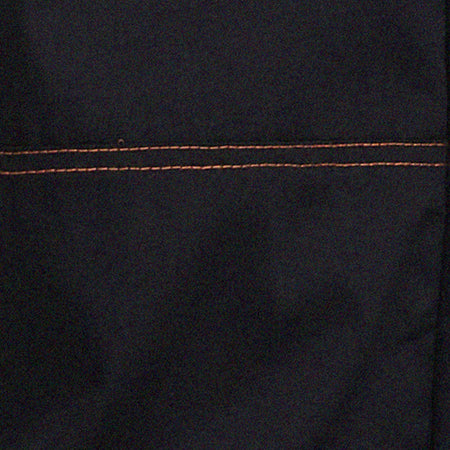 Saul Wide Leg Cargo Trouser in Black with Orange Stitching