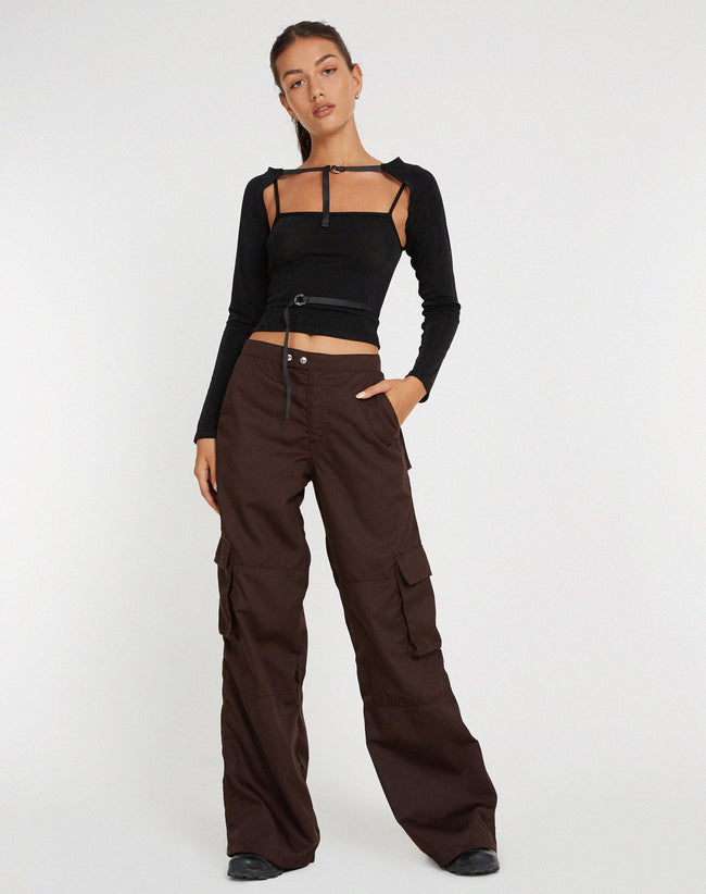 Image of Saul Cargo Trouser in Dark Brown