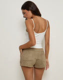 Image of Saumya Hot Pant in Faux Suede Mushroom Grey