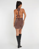 Image of Savilla Halterneck Mini Dress in Peppercorn