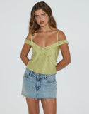 Image of Savira Top in Chiffon Stripe Green
