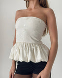 Image of Saya Top in Sequin Jacquard Ivory