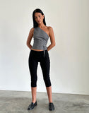 Image of Sayaka One Shoulder Top in Tailoring Charcoal