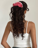 Image of Scrunchie in Red Gingham with Lace