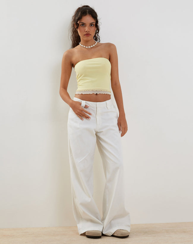 Image of Seka Bandeau Mesh Top in Lemon