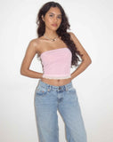 Seka Bandeau Mesh Top in Tonal Pink