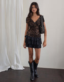 Image of Selina Top in Flocked Rar Leopard