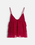Image of Selvina Frill Cami Top in Red