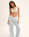 Image of Semur Trouser in Broderie Ice Blue