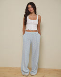 Image of Semur Trouser in Broderie Ice Blue
