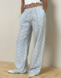 Image of Semur Trouser in Broderie Ice Blue