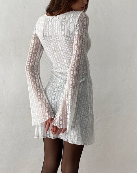 Image of Senna Mini Dress in Lace White