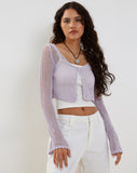 Image of Septa Cropped Knit Cardigan in Lilac