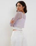 Image of Septa Cropped Knit Cardigan in Lilac