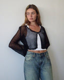 Image of Septa Cropped Knit Cardigan in Black