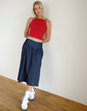 image of Seraya Midi Skirt in Denim Chambray Indigo