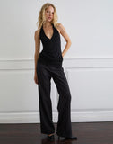 Image of Seren Plunge Wrap Top in Cupro Black