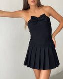 Image of Seroja Bow Front Mini Dress in Black Tailoring