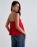 Image of Setsuko Bandeau Longline Top in Red