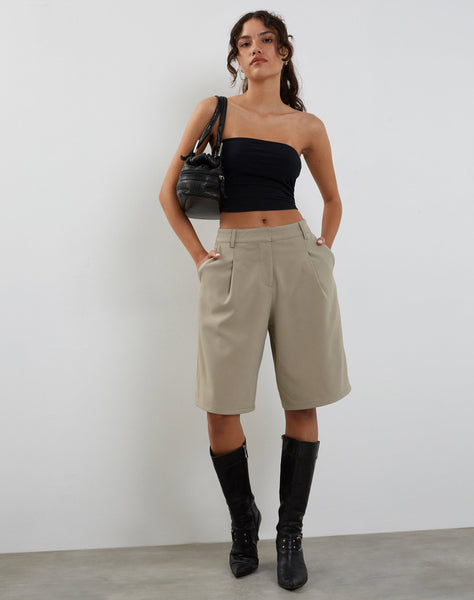 Image of Setya Long Line Tailored Shorts in Taupe