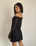 Image of Severine Bardot Mini Dress Lace Black