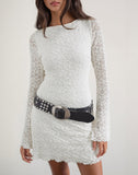 Image of Sevila Long Sleeve Dress in Bubble Lace Ivory