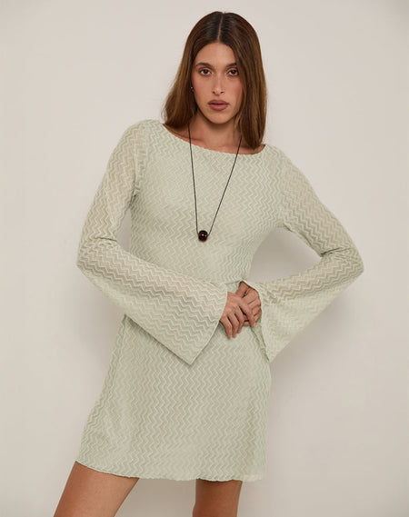 IDARIUS DRESS STRIPE TEXTD MESH MINT 6