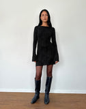 Image of Sevila Long Sleeve Mini Dress in Crinkle Black