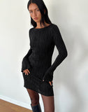 Image of Sevila Long Sleeve Mini Dress in Crinkle Black