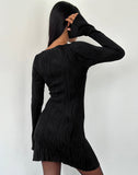 Image of Sevila Long Sleeve Mini Dress in Crinkle Black