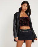 image of Shae Bandeau Top in Mini Sequin Burgundy