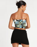 image of Shae Bandeau Top in Warped Zebra Blue