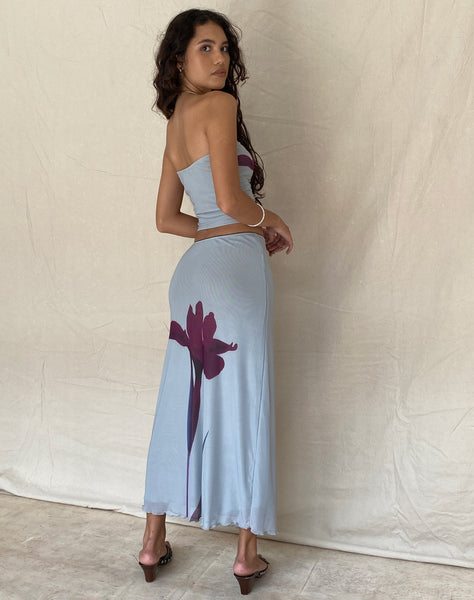 image of Lassie Midi Skirt in Mint Flower Placement