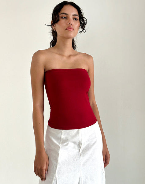 Image of Shaelo Bandeau Top in Adrenaline Red