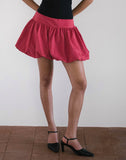 image of Kiyowo Puffball Mini Skirt in Adrenaline Red