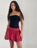 image of Kiyowo Puffball Mini Skirt in Adrenaline Red