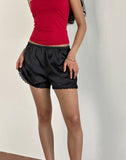 Image of Tega Shorts In Black with Black Lace