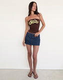 Image of Shaelo Bandeau Top in Bitter Chocolate Yellow Hibiscus