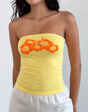 Image of Shaelo Bandeau Top in Lemonade Orange Hisbiscus